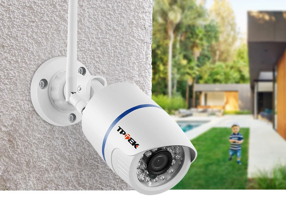 Câmara de Vigilância TPTEK WiFi 4MP - Exterior e Interior, Deteção de Movimento, Visão Noturna e À Prova de Água
