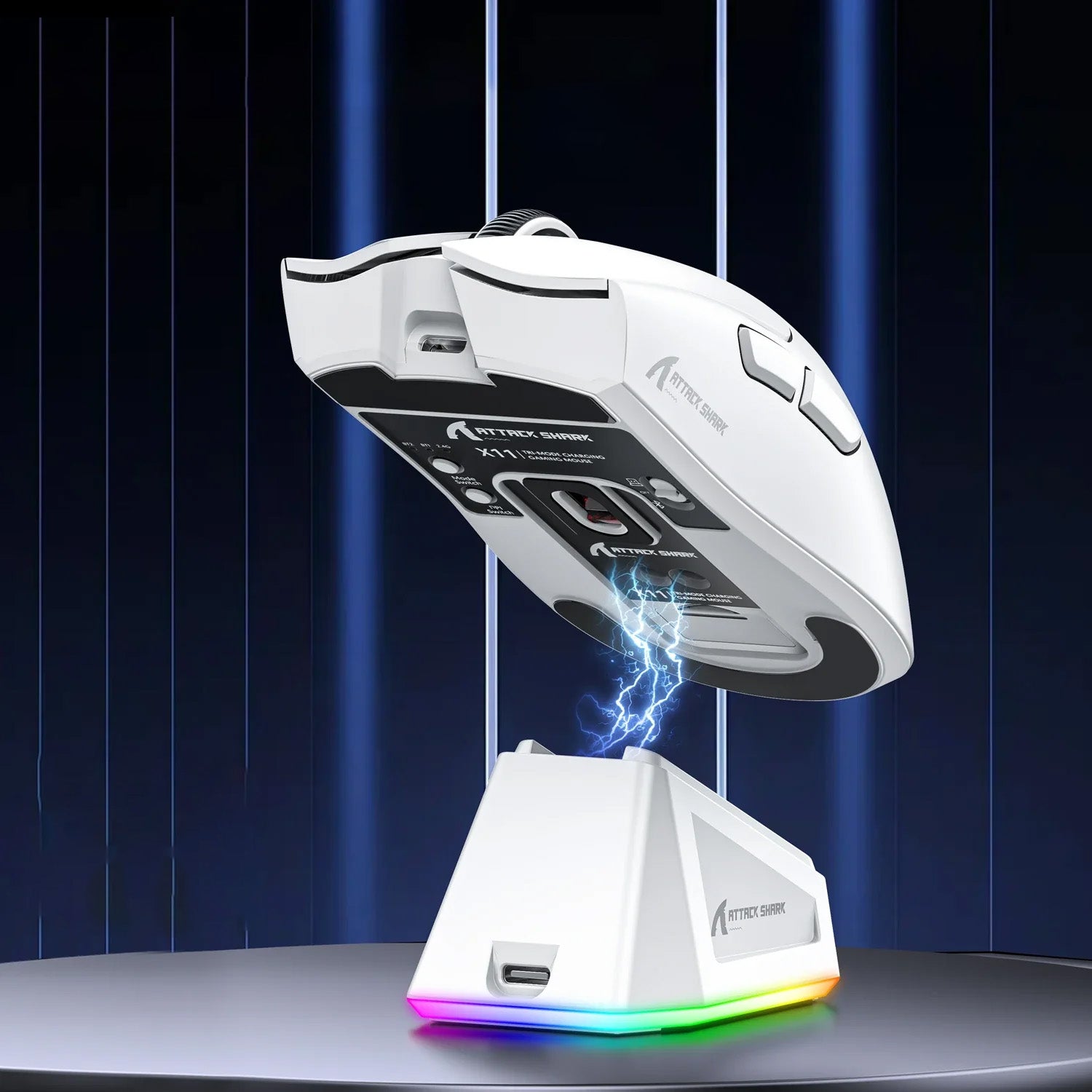 Rato Gaming ATTACK SHARK X11 – Sem Fios, 22.000 DPI, RGB, Base de Carregamento Magnética