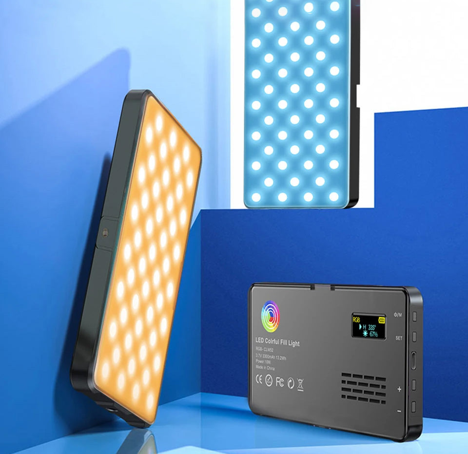 BTFOOR - Painel de Luz LED RGB para Fotografia e Vídeo, Youtube e TikTok