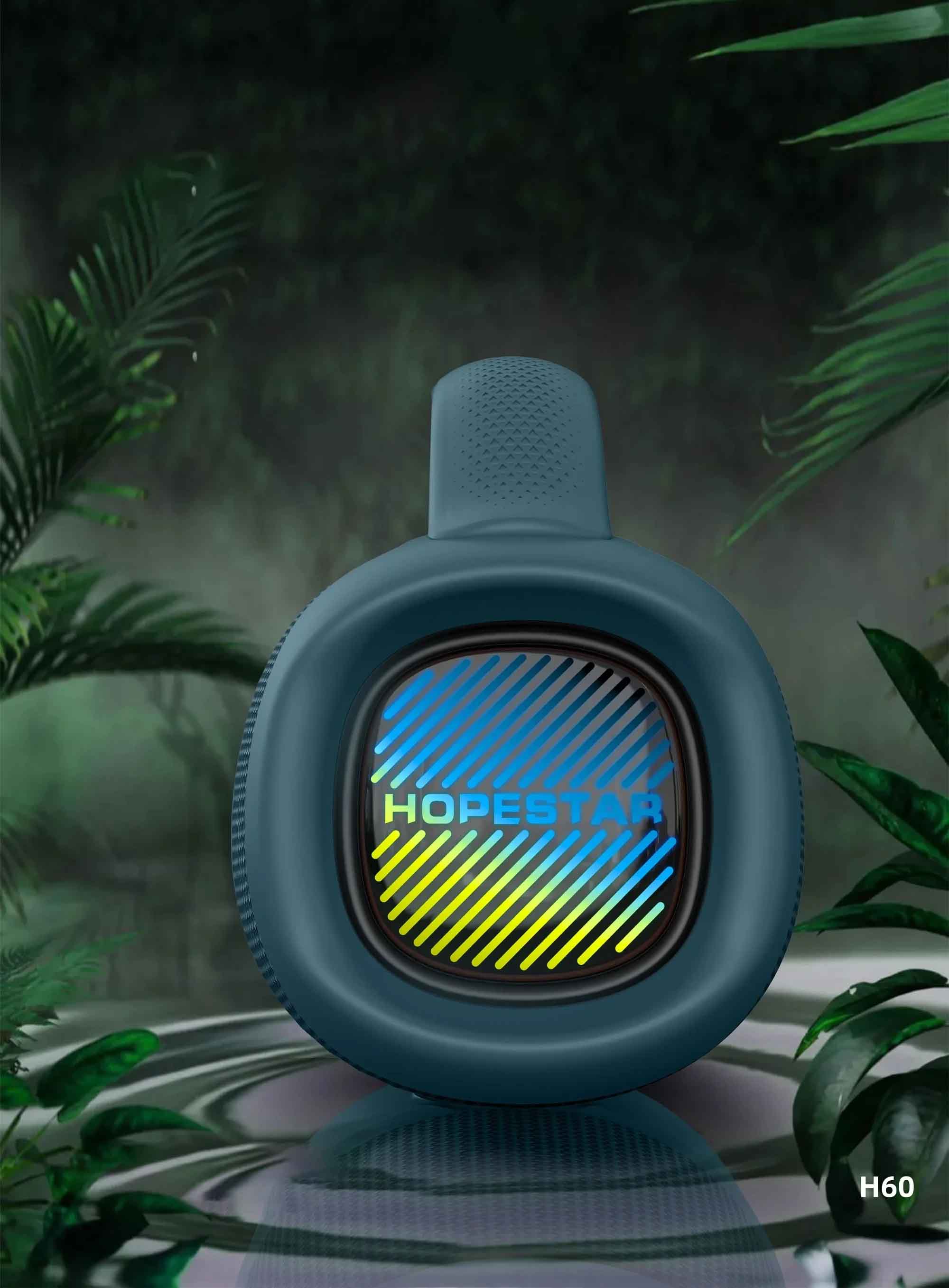 Coluna Bluetooth HOPESTAR H60 com Subwoofer e RGB - 40W, MP3 Player, À Prova de Água, Bluetooth 5.0