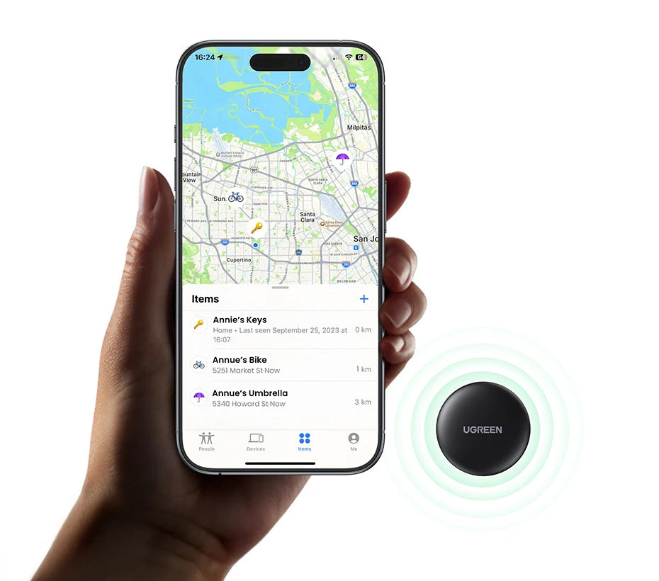 UGREEN Tracker – Localizador para Chaves, Mochila, Bagagem e Animais, Compatível com Apple Find My