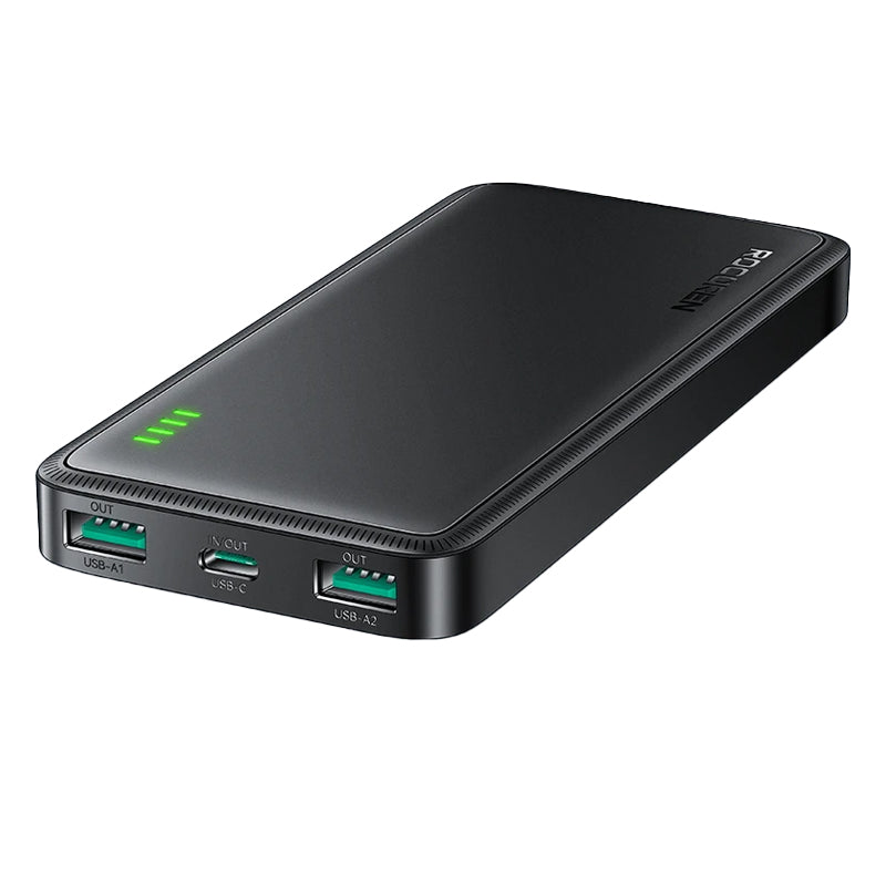 Power Bank ROCOREN - 10000mAh e Carregamento Rápido para Smartphones e Tablets