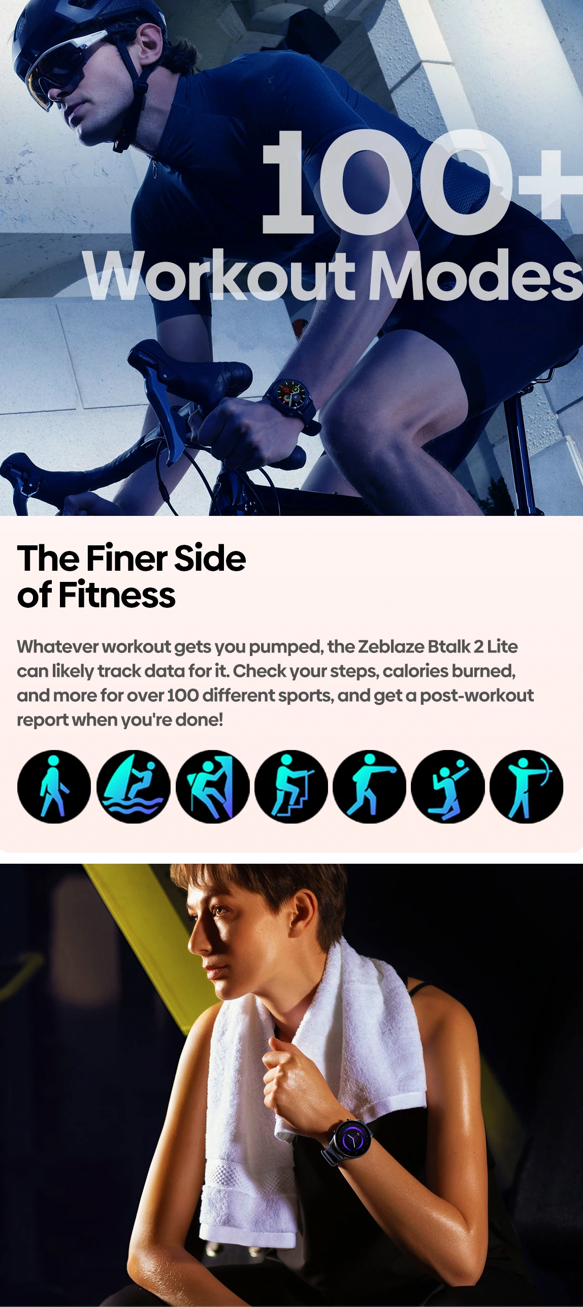 Smartwatch ZEBLAZE Btalk 2 Lite - Monitorização de Saúde, 100+ Modos Desportivos e Chamadas de Voz