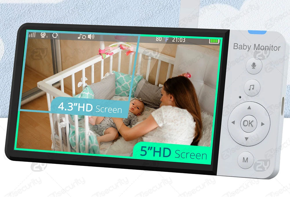 Tablet Monitor de Bebé com Ecrã IPS e Câmara PTZ - Com Visão Noturna, Som, Controlo de Temperatura