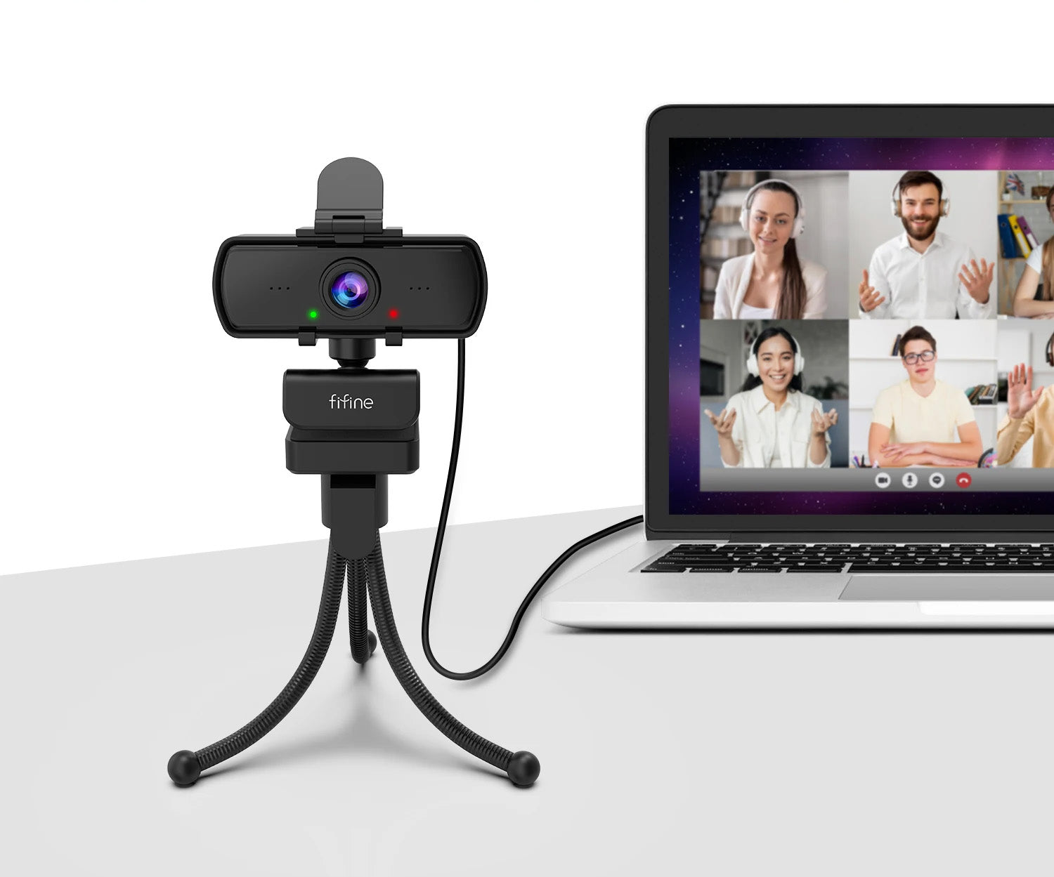 Webcam FIFINE K420 - Para Streaming, Gaming e Videochamadas, com Microfone e Tripé