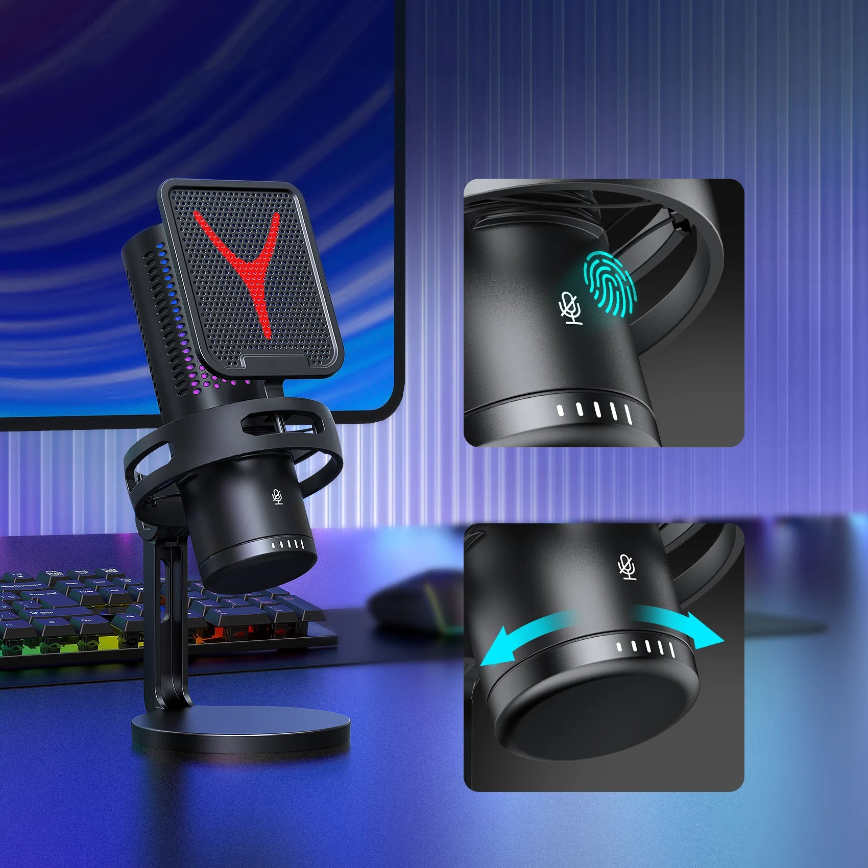 AYEBEAU - Microfone Condensador para Gaming, Streaming e Podcast