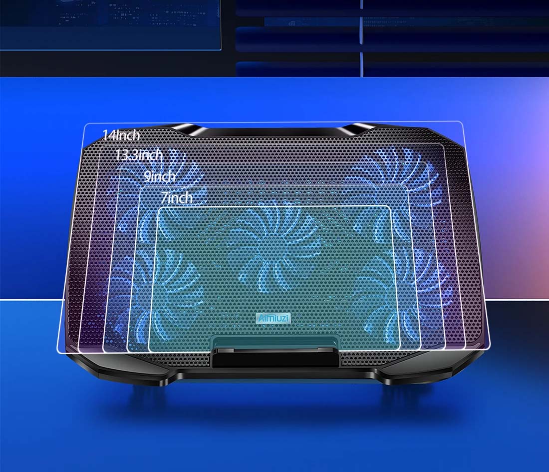 Cooling Pad para Portáteis - Ventoinhas Silenciosas, Altura Ajustável