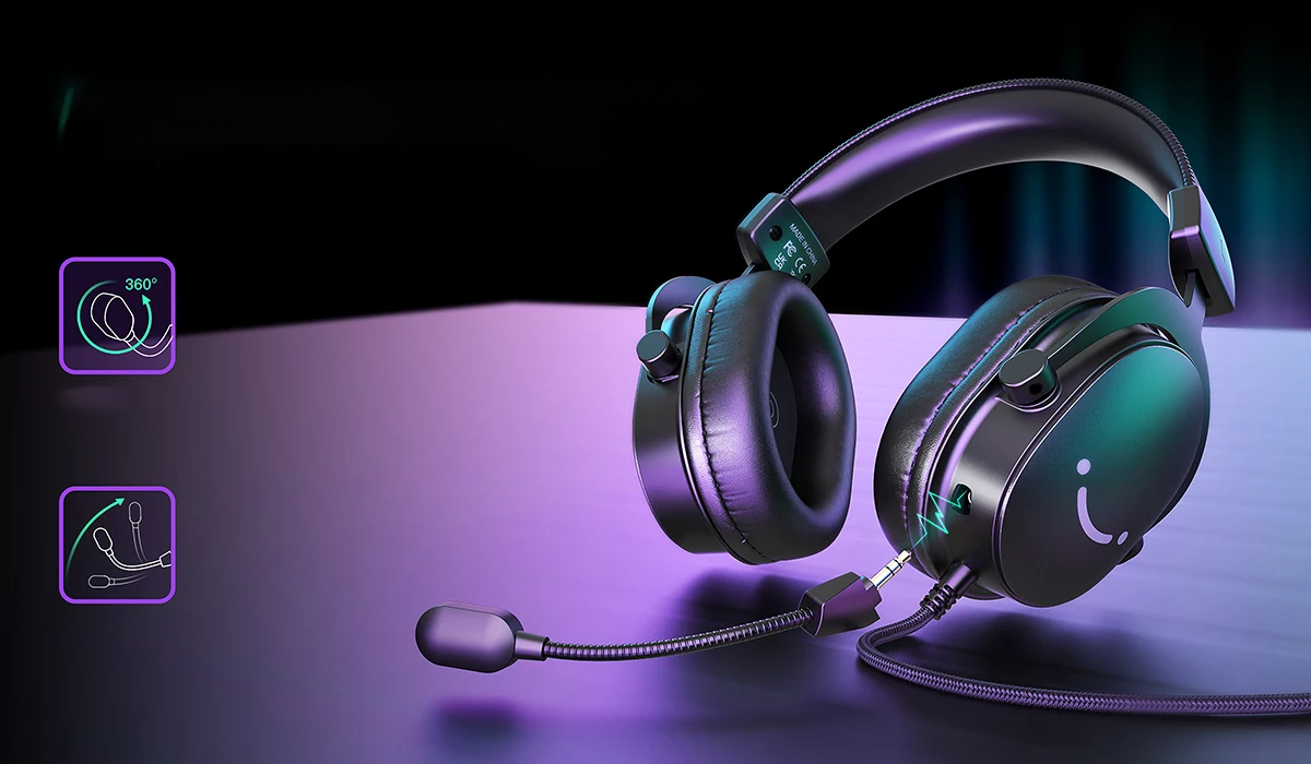 Auscultadores com Microfone FIFINE H9 – Som Surround 7.1 e baixa latência