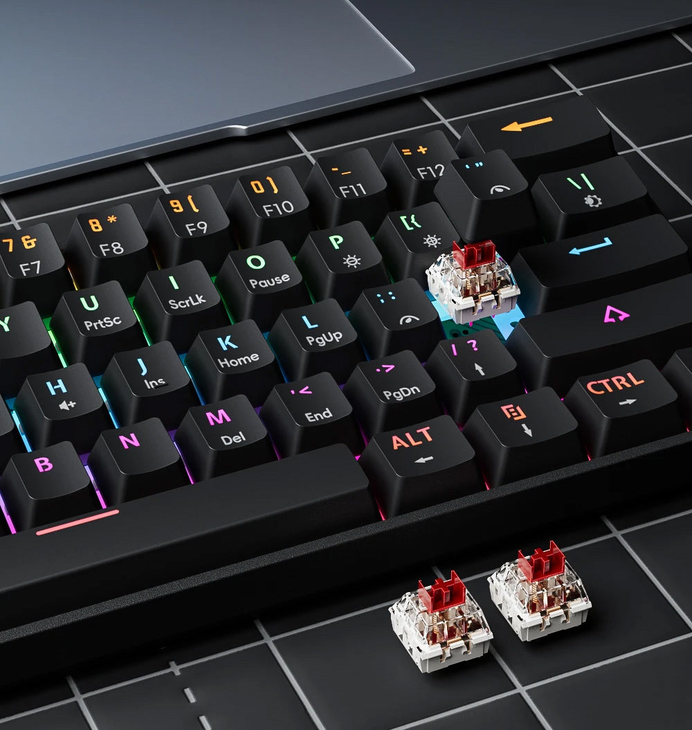 Teclado Mecânico MUCAI MKA610 – 61 Teclas, Switches Vermelhos, RGB