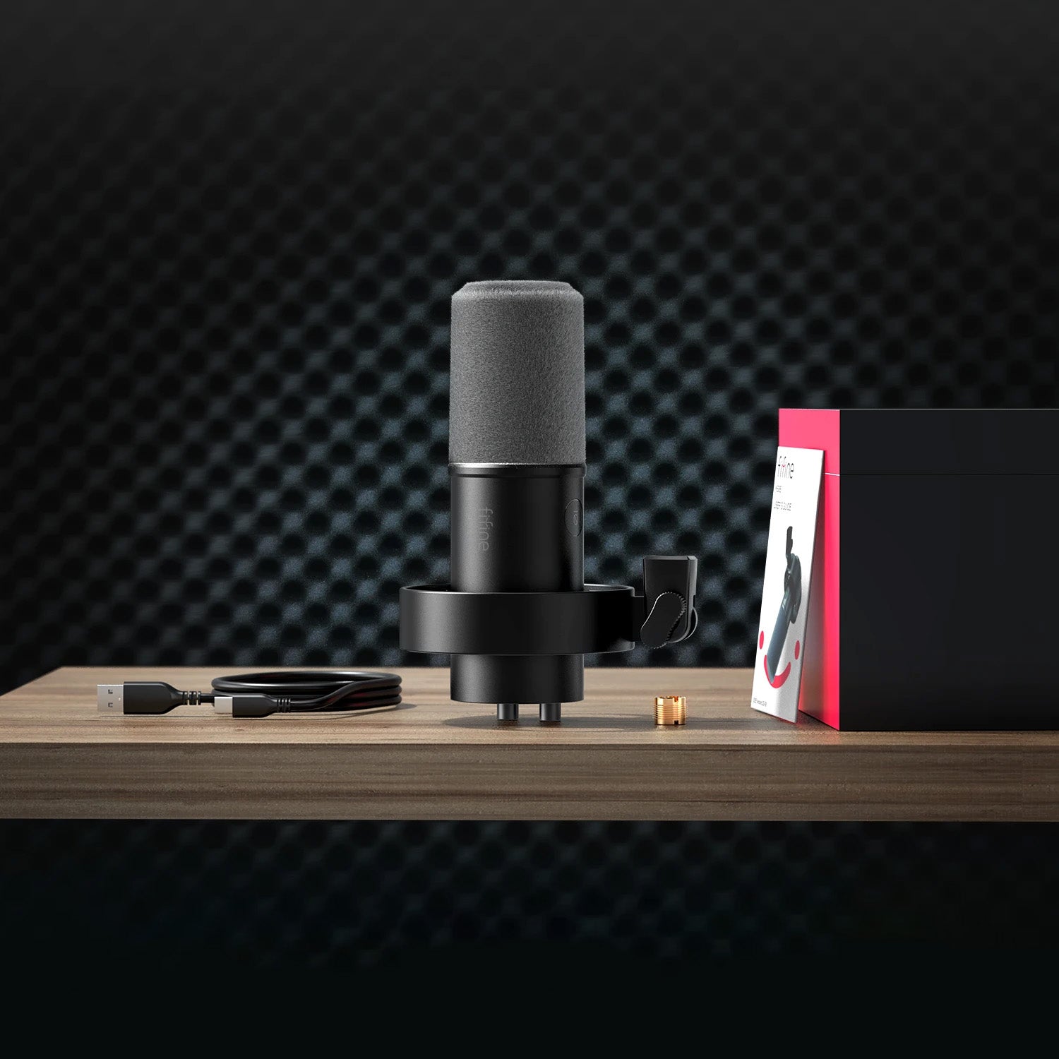 FIFINE K688 - Microfone Dinâmico USB/XLR, Shock Mount, Saída para Headphones