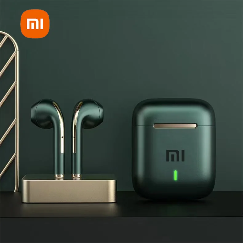 Auriculares XIAOMI J18 cor verde com luz LED e fundo verde