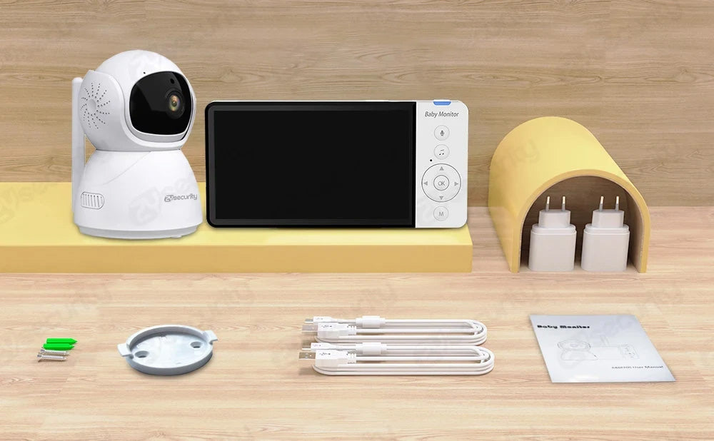 Tablet Monitor de Bebé com Ecrã IPS e Câmara PTZ - Com Visão Noturna, Som, Controlo de Temperatura