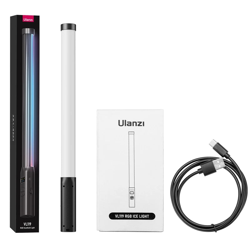 ULANZI VL119 RGB – Bastão LED Portátil, Ajuste Total de Cor e Brilho