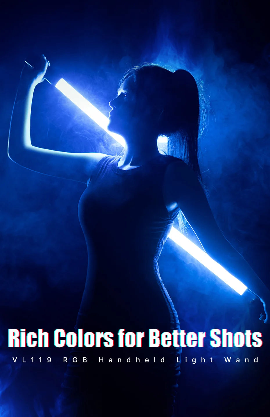 ULANZI VL119 RGB – Bastão LED Portátil, Ajuste Total de Cor e Brilho