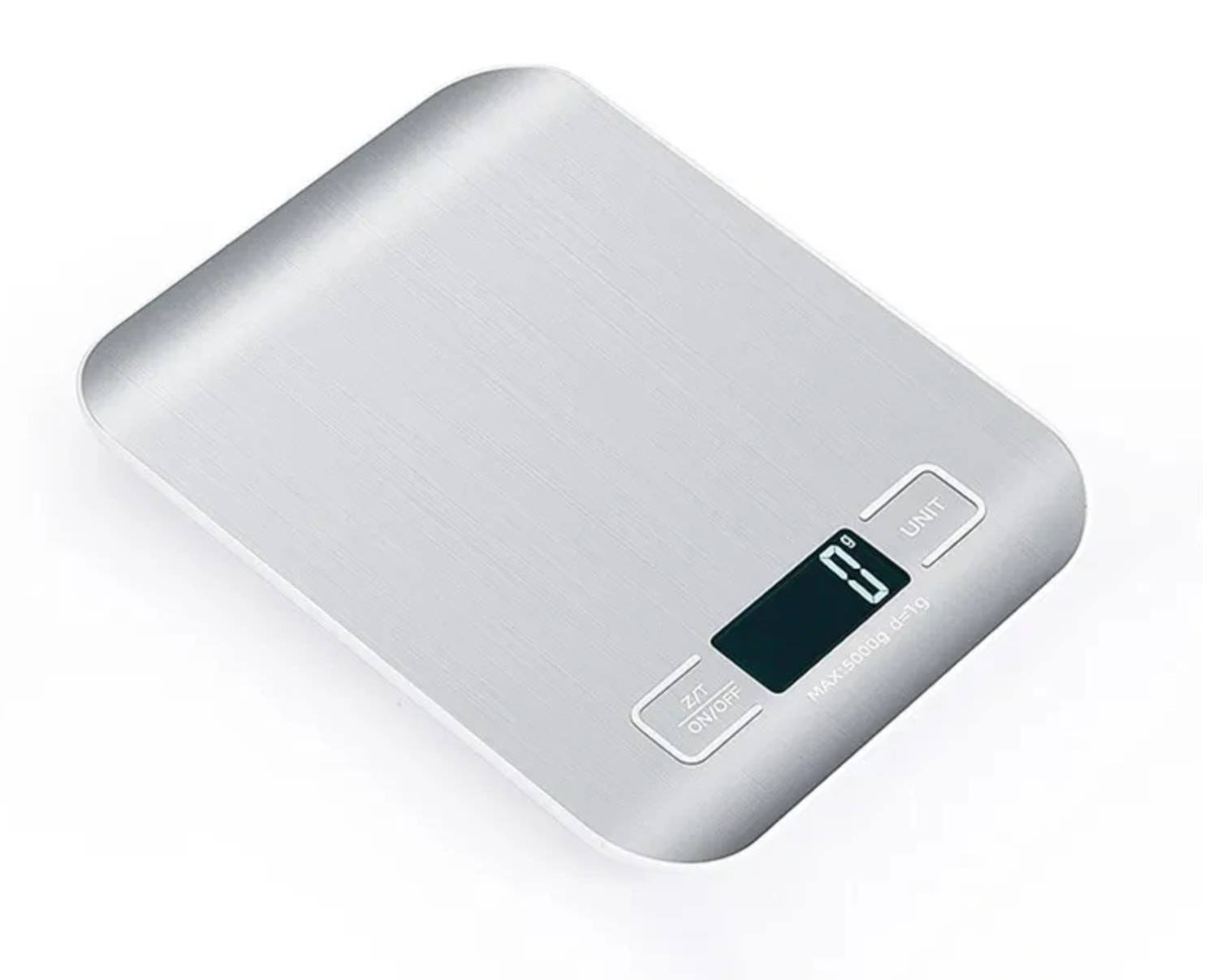 Balança de Cozinha em Aço Inoxidável com ecrã LCD - Precisão de 1g, com capacidade até 10kg