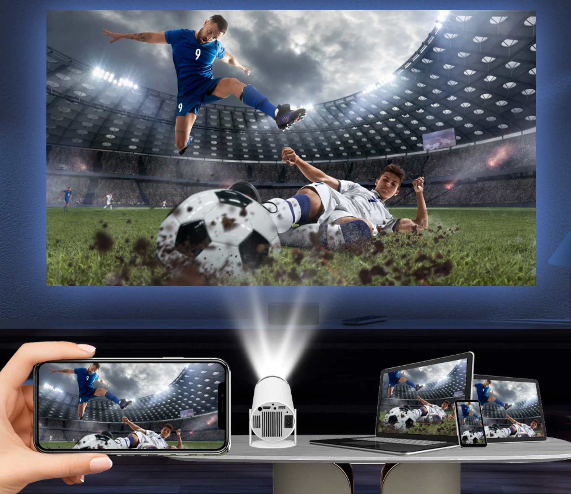 Projetor MAGCUBIC HY300 PRO - HD, Suporte 4K, Android 11, Wi-Fi, Bluetooth