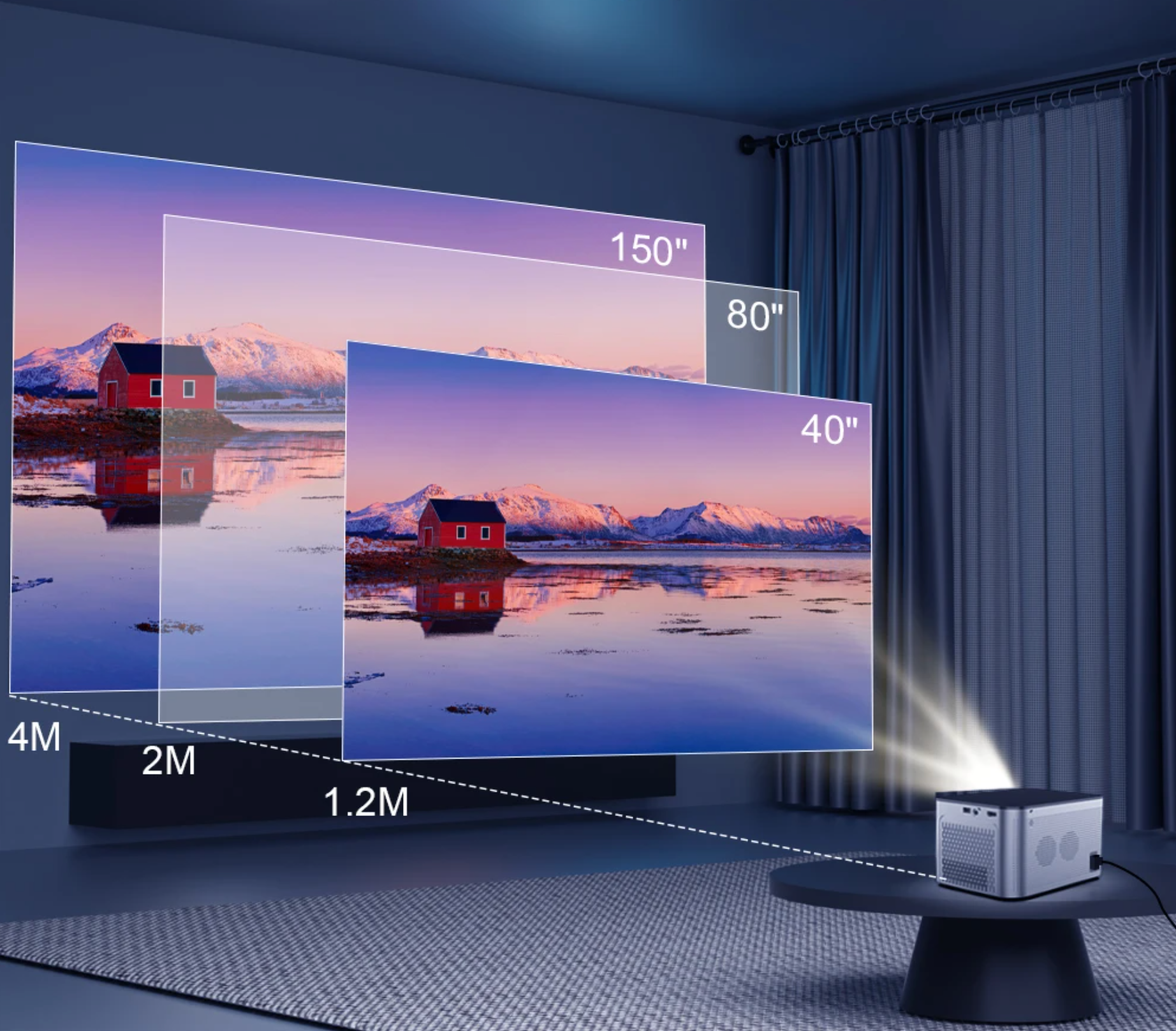 Projetor MAGCUBIC HY350 PRO - Android 11, Controle por Voz, WiFi, Bluetooth