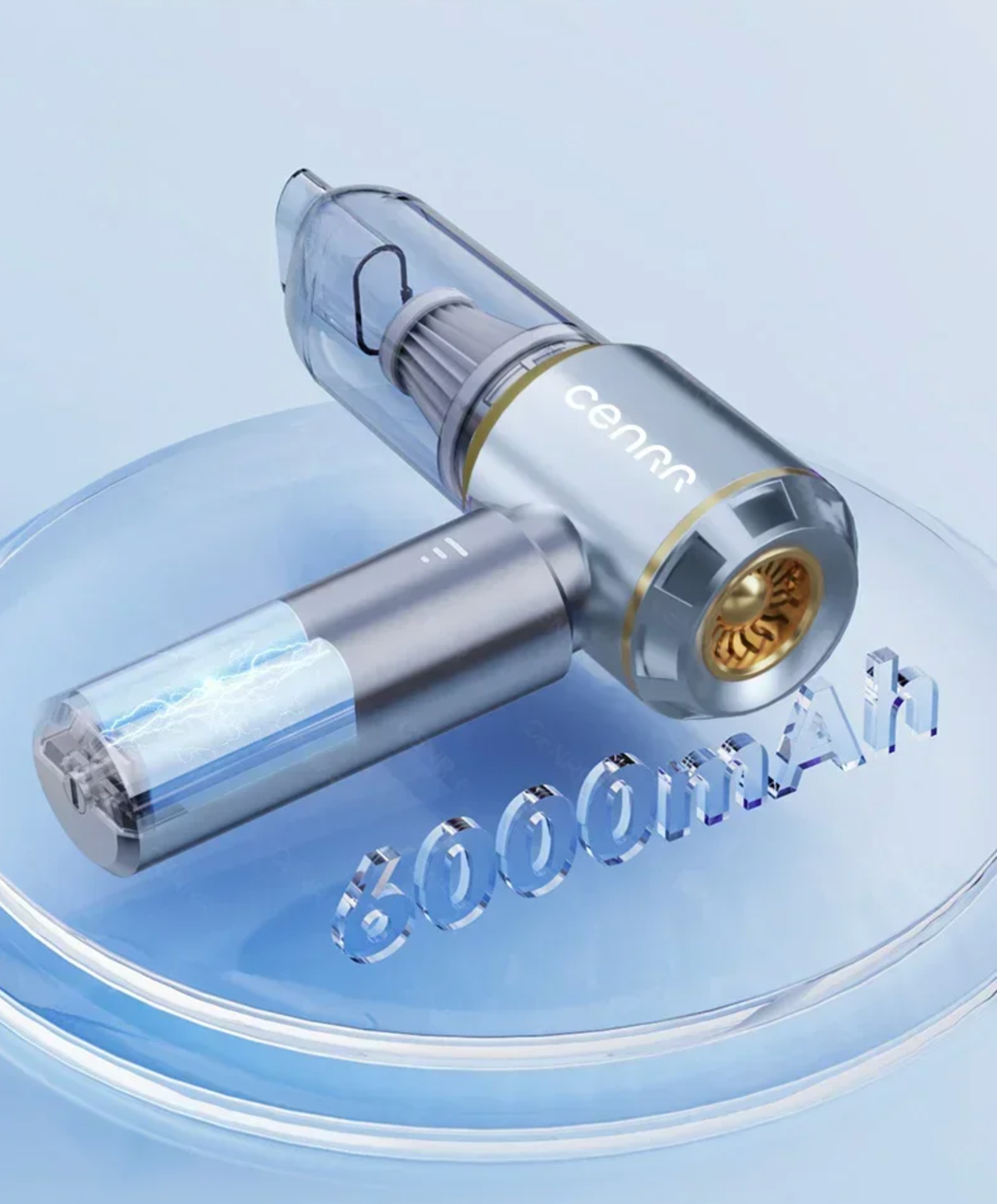 Aspirador Portátil CENRR 360000PA – Sem Fios, Aspiração Húmida e Seca, Motor Brushless, USB-C