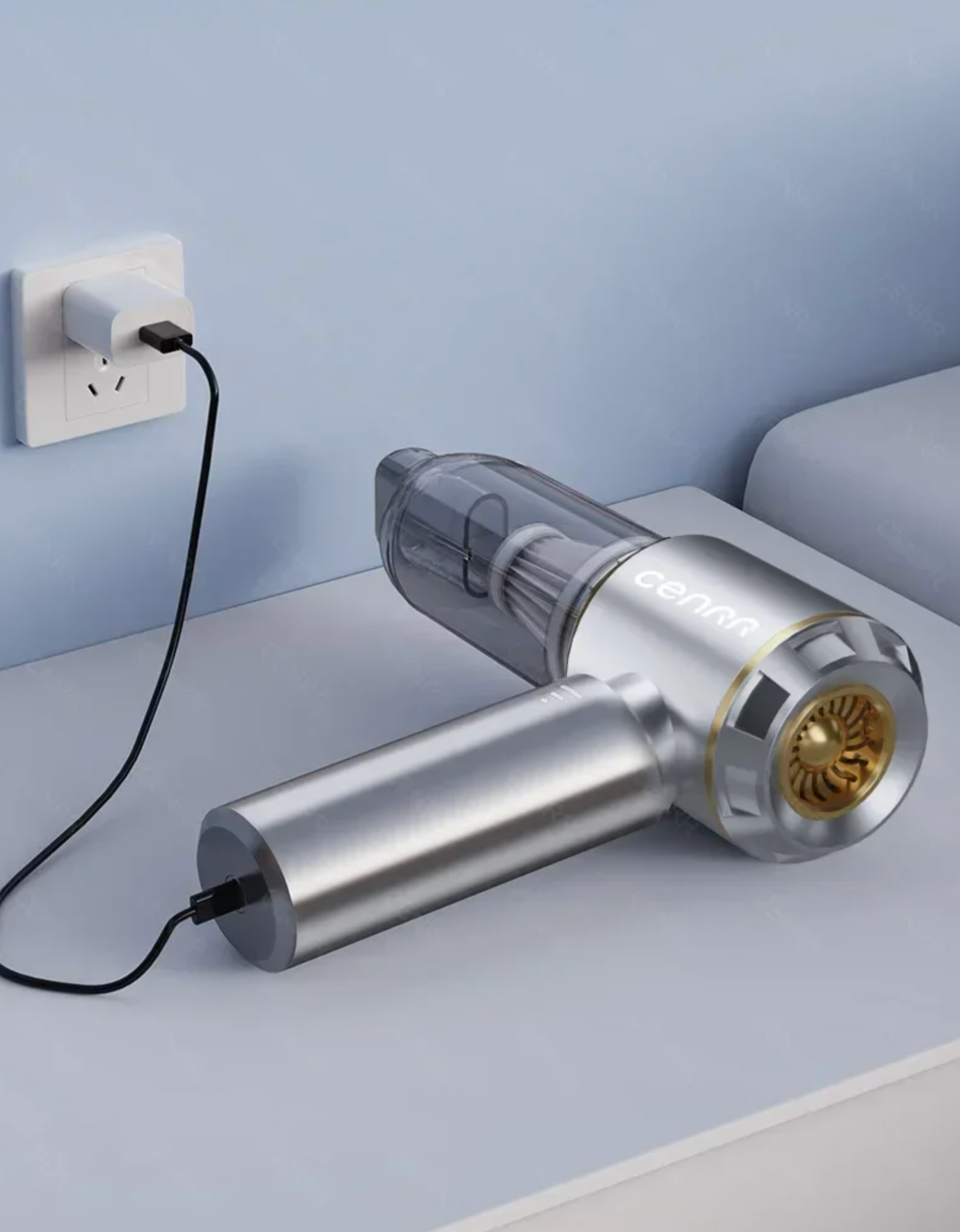 Aspirador Portátil CENRR 360000PA – Sem Fios, Aspiração Húmida e Seca, Motor Brushless, USB-C
