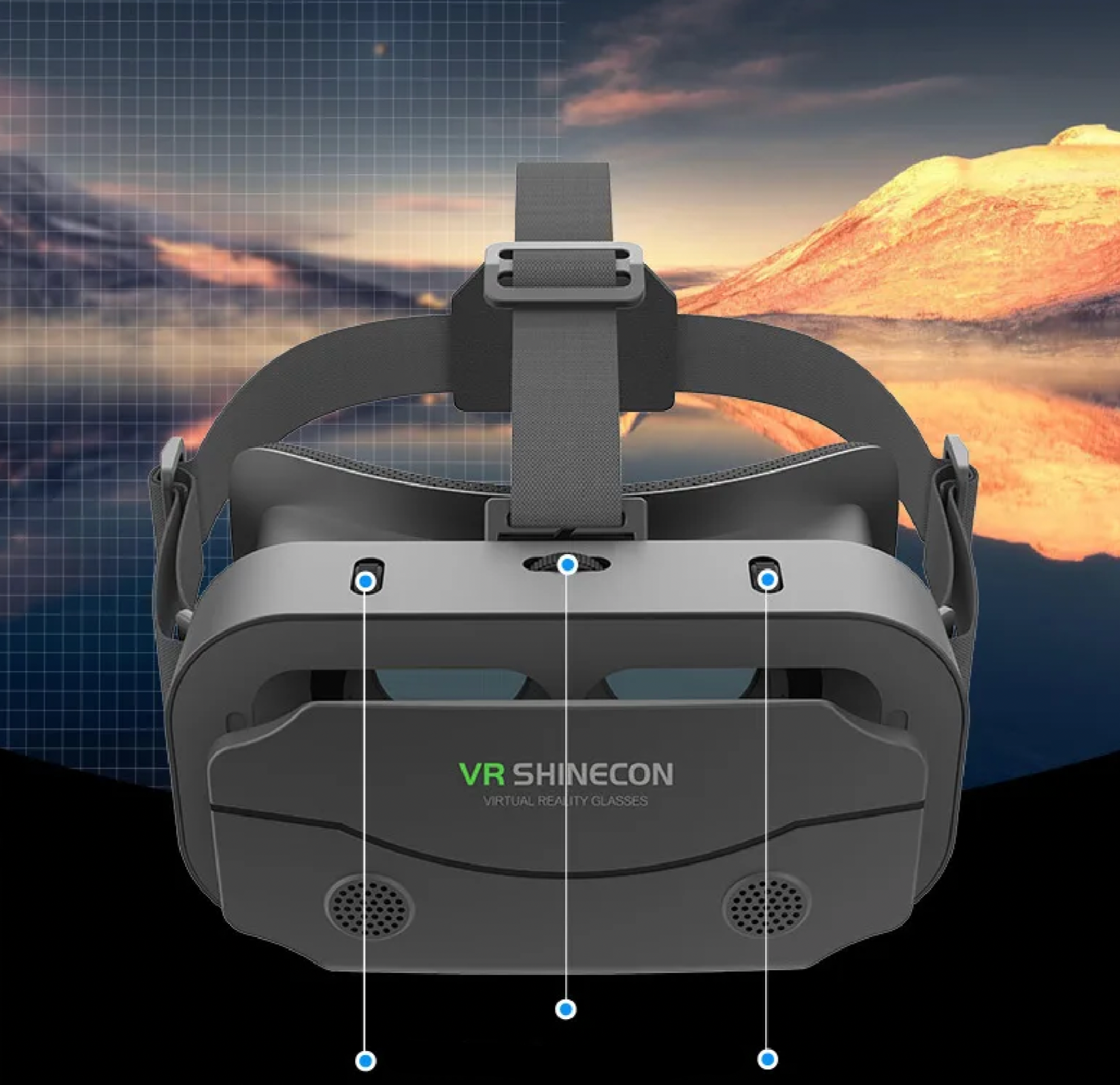 Óculos VR SHINECON 3D Open - Jogos de realidade virtual com comando incluído