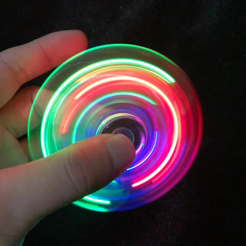 Fidget Spinner LED Luminoso – Brilha no Escuro, Moderno, ABS Resistente, Anti-Stress