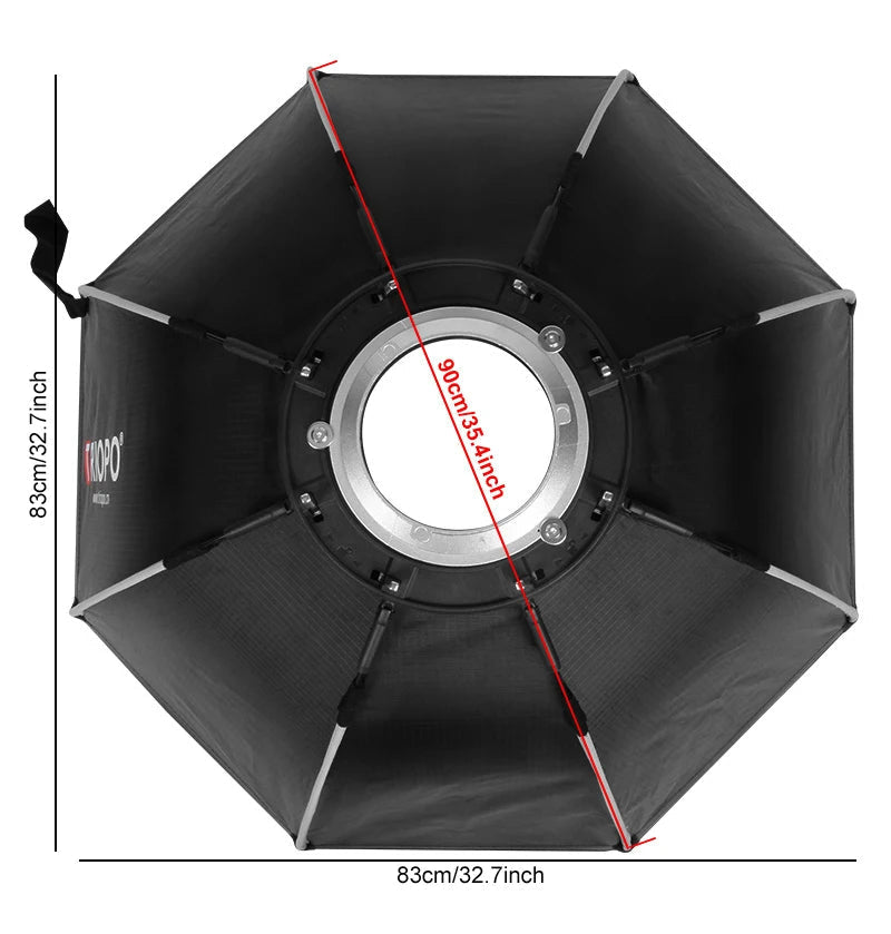 TRIOPO K90 – Softbox com Grelha e Montagem Bowens para luz contínua e Flash