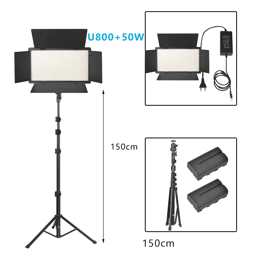 NAGNAHZ U800 - Luz LED para Fotografia e Vídeo, 3200K-5600K, Ajustável