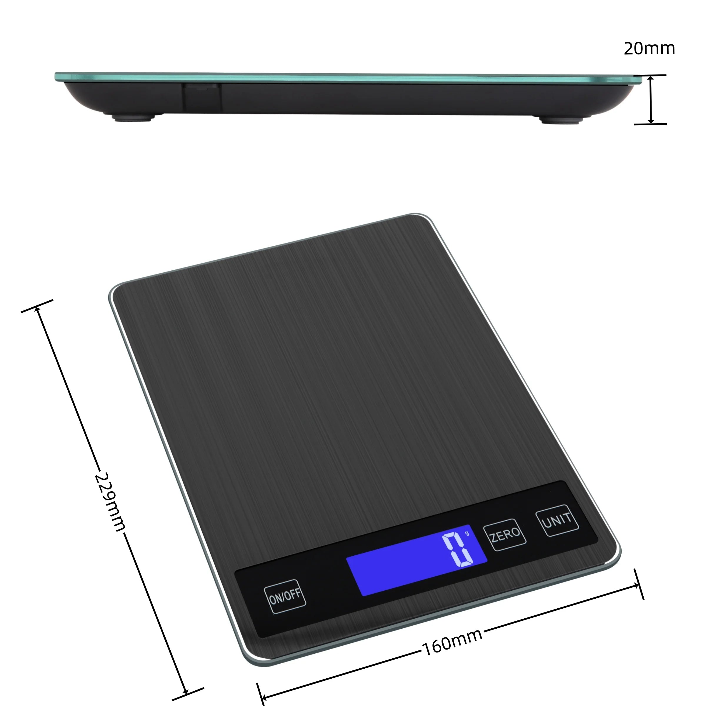 Balança de Cozinha em Aço Inoxidável - Ecrã Digital, 1g de Precisão, Capacidade até 15kg