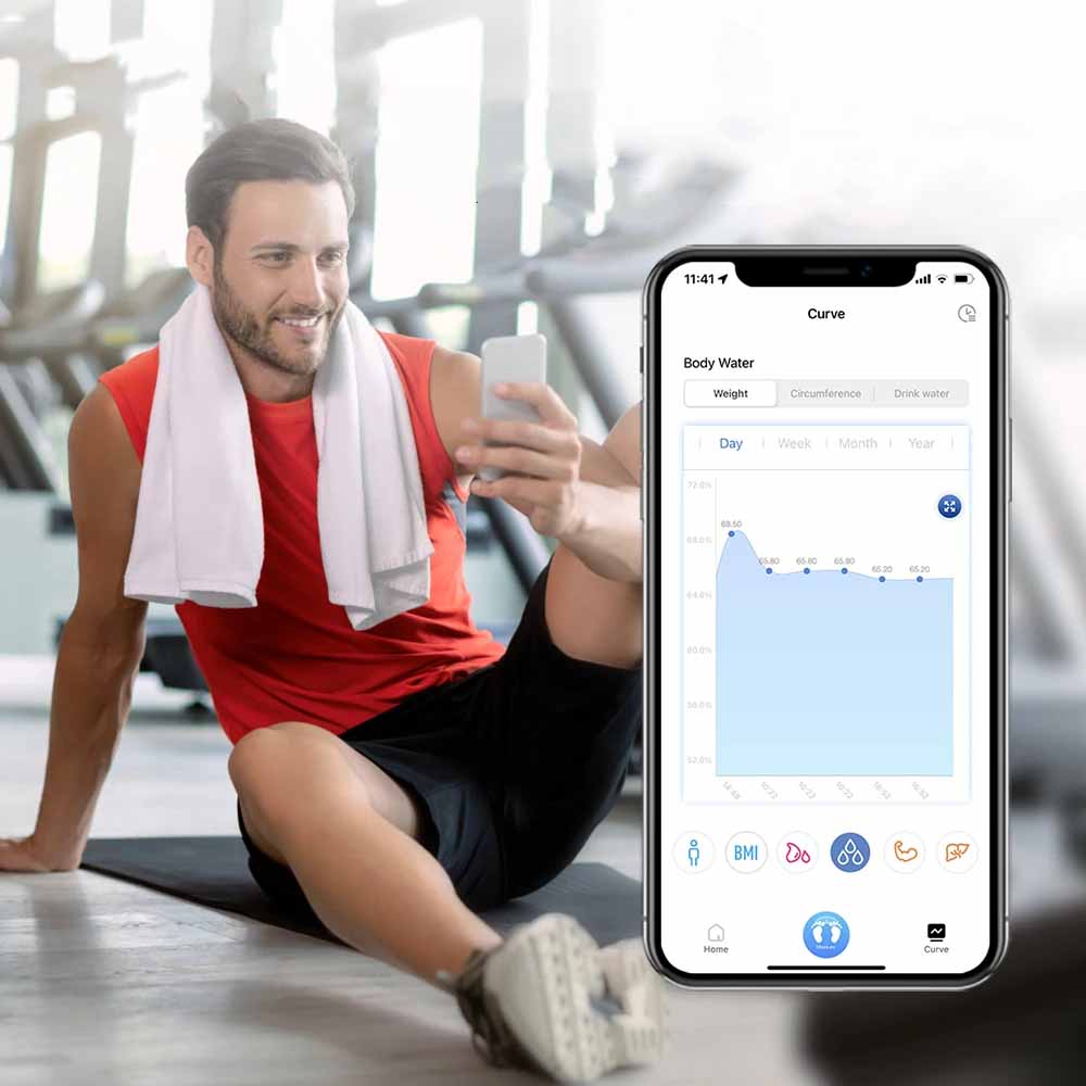 Balança Digital Inteligente INSMART - Análise Corporal Completa, Vidro Temperado, Bluetooth