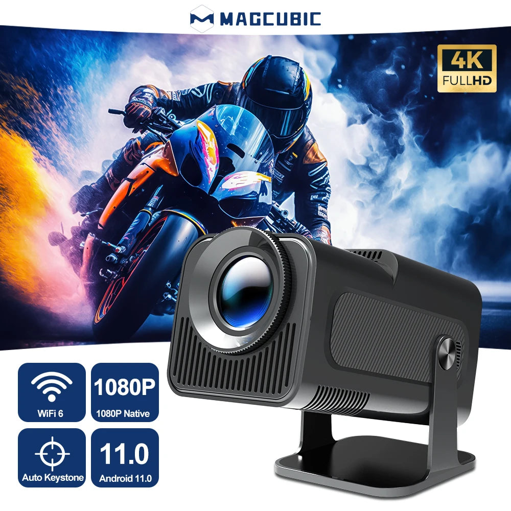 Projetor MAGCUBIC HY320 - Android 11, HD, Dual Wi-Fi 6, Bluetooth 5.0, Cinema em Casa