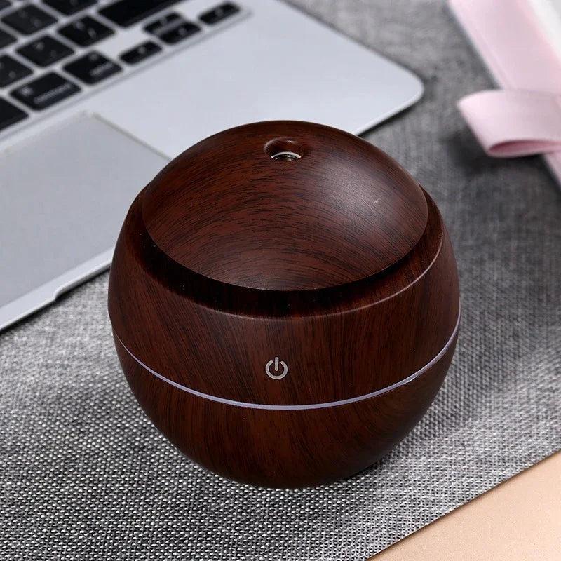 Humidificador e Difusor de Aromas - em Madeira para Casa, USB