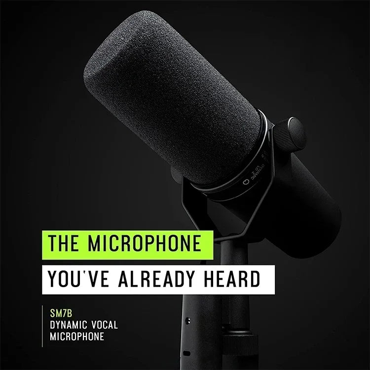SM7B - Microfone Profissional Dinâmico Cardioide, para Estúdio, Streaming e Gravação