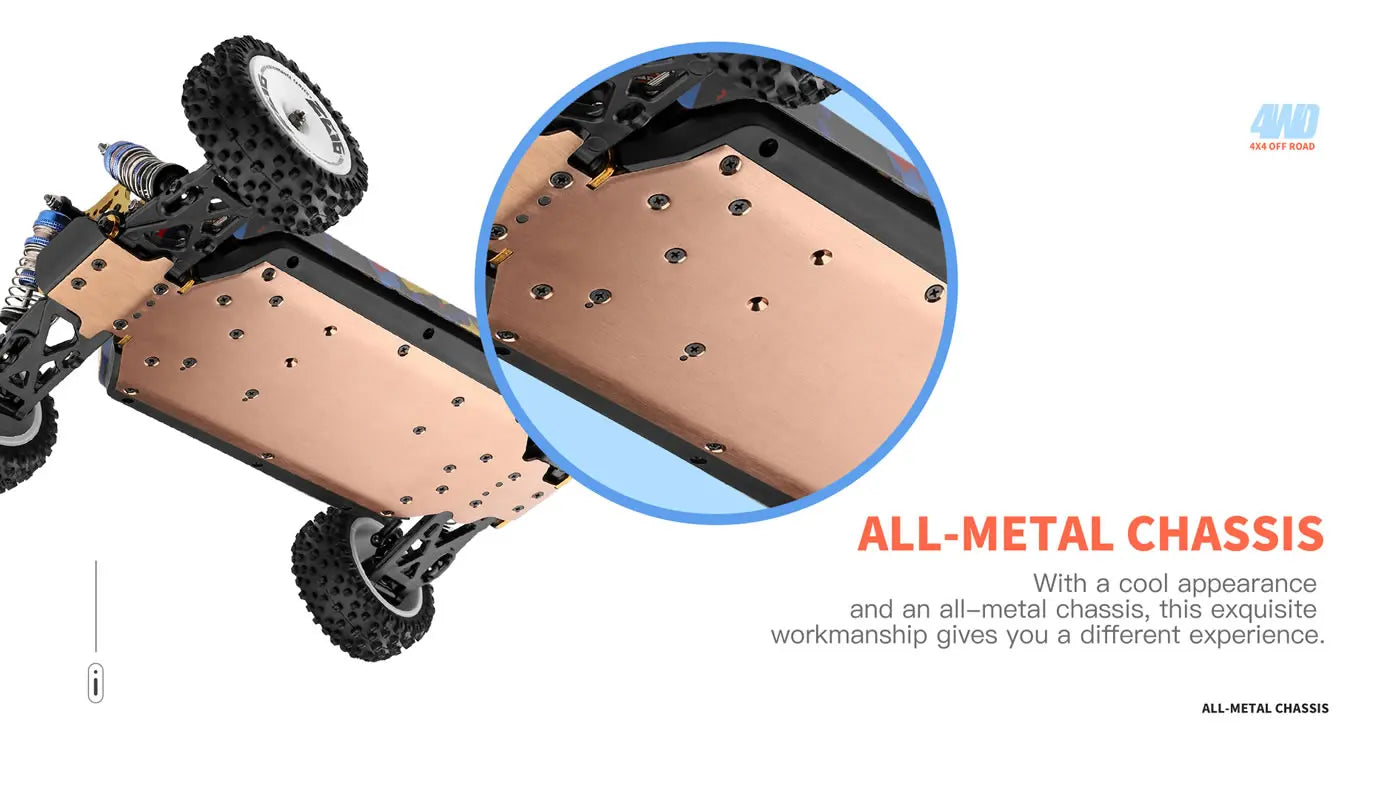 Carro Telecomandado 75KM/H - WLTOYS 124007 – Brushless, 4WD, 1:12 RTR