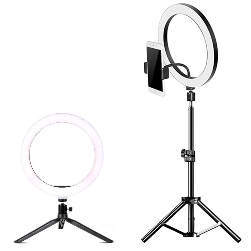 Anel de Luz LED - para Streaming e Fotografia, tripé incluído