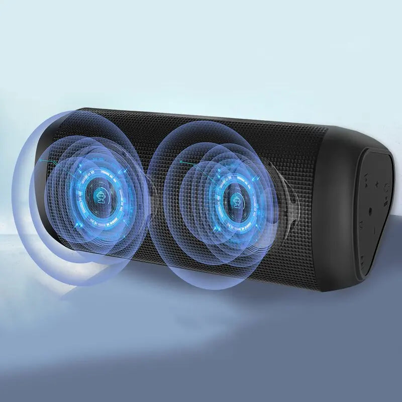 Coluna Bluetooth 5.3 ANCOBER - LED, 15W, AUX, TWS, À Prova D'Água