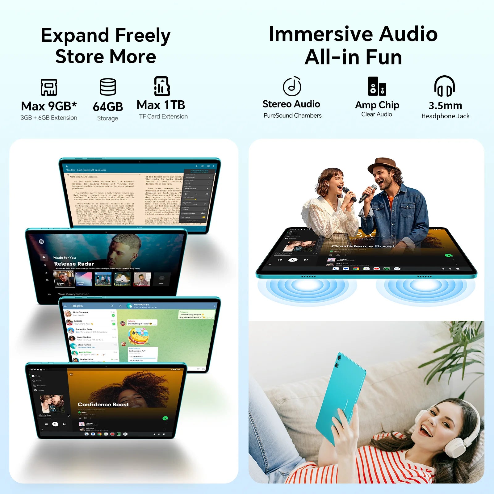 Tablet TECLAST P33 – Android 15, IPS, 9GB RAM, 64GB, WiFi