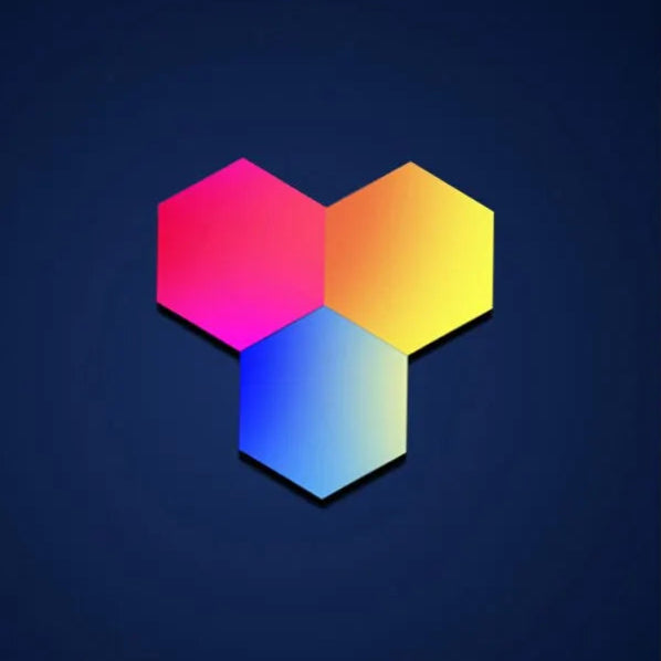 Luzes LED RGB Hexagonais - Inteligentes, Controlo por Voz e App, Wi-Fi ou Bluetooth