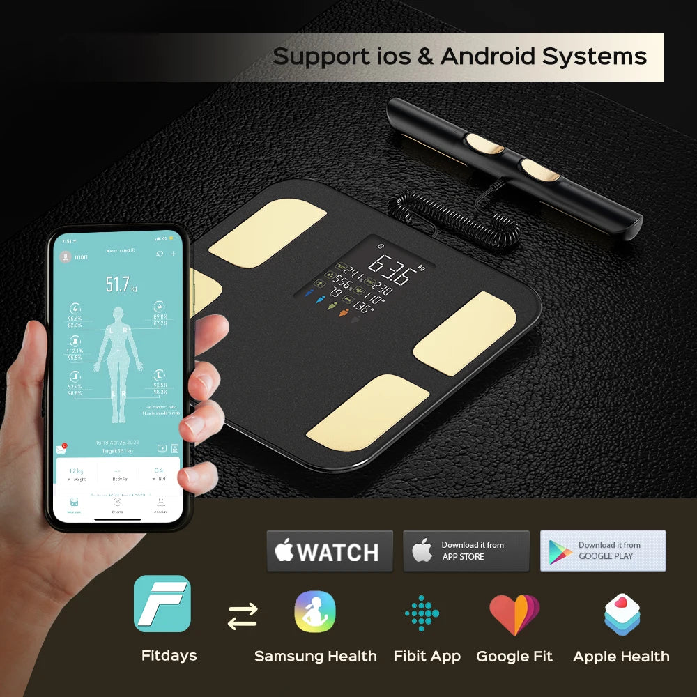 Balança Inteligente ICOMON – 20 Métricas Corporais, App Oficial, Bioimpedância