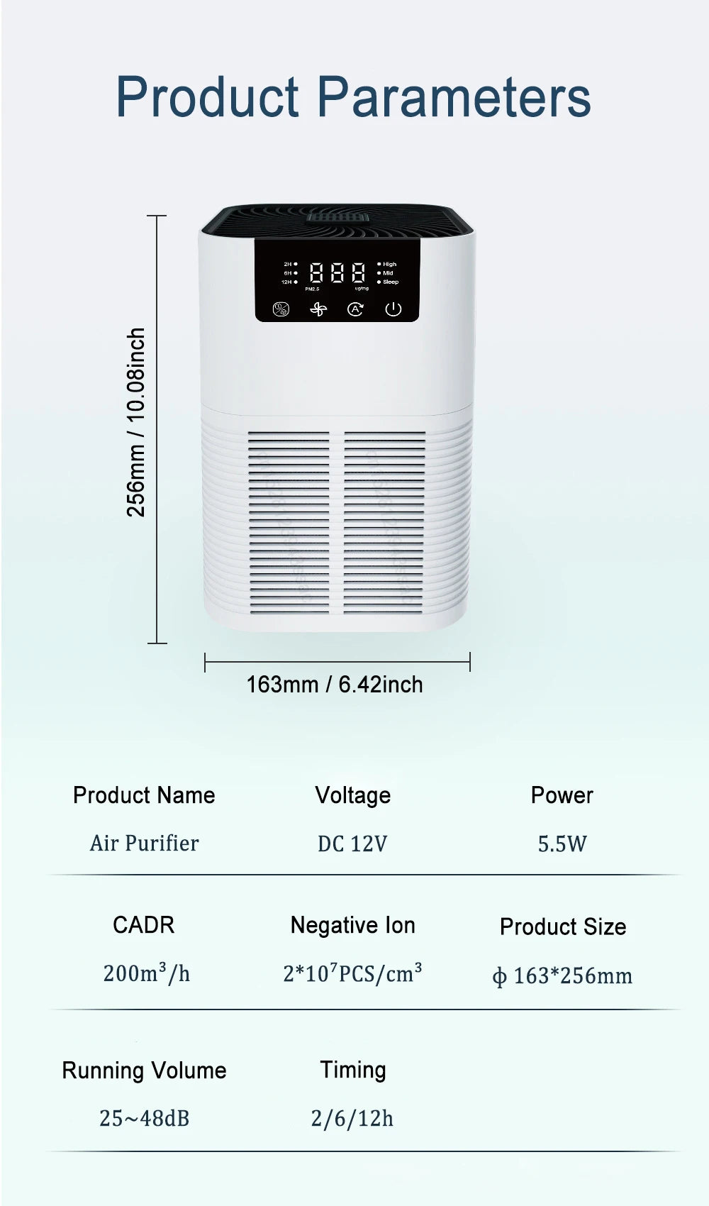 Purificador de Ar com Aromaterapia e Filtro HEPA – Elimina Fumo e Odores com Iões Negativos
