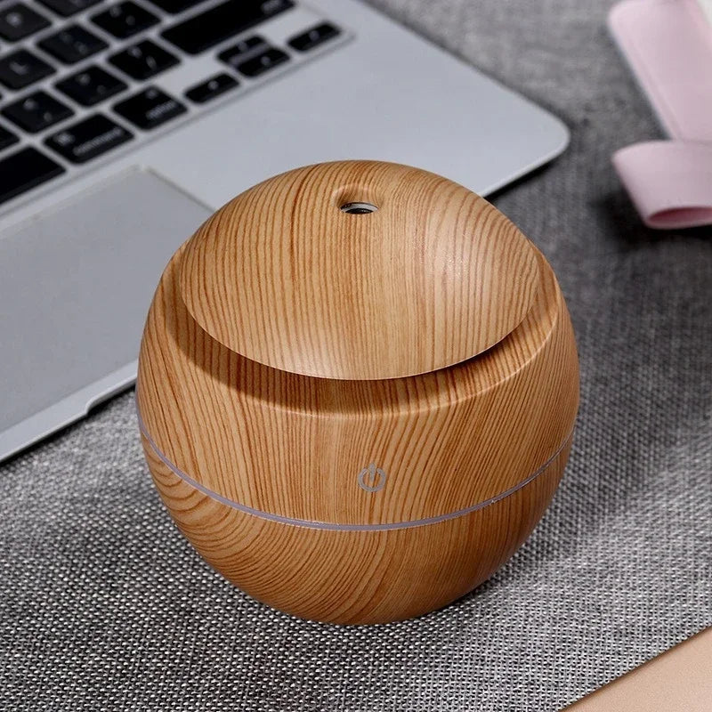 Humidificador e Difusor de Aromas - em Madeira para Casa, USB
