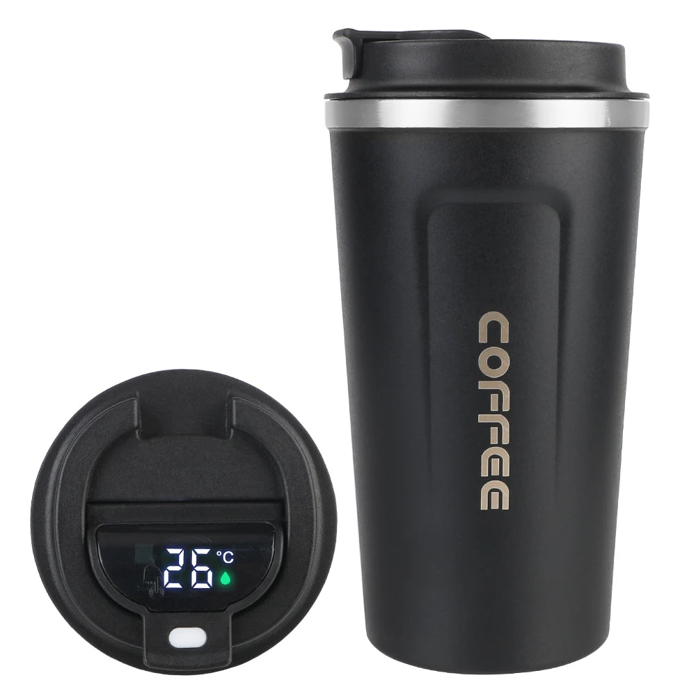 Copo Térmico de Café – Aço Inoxidável, Tampa Anti-Fugas