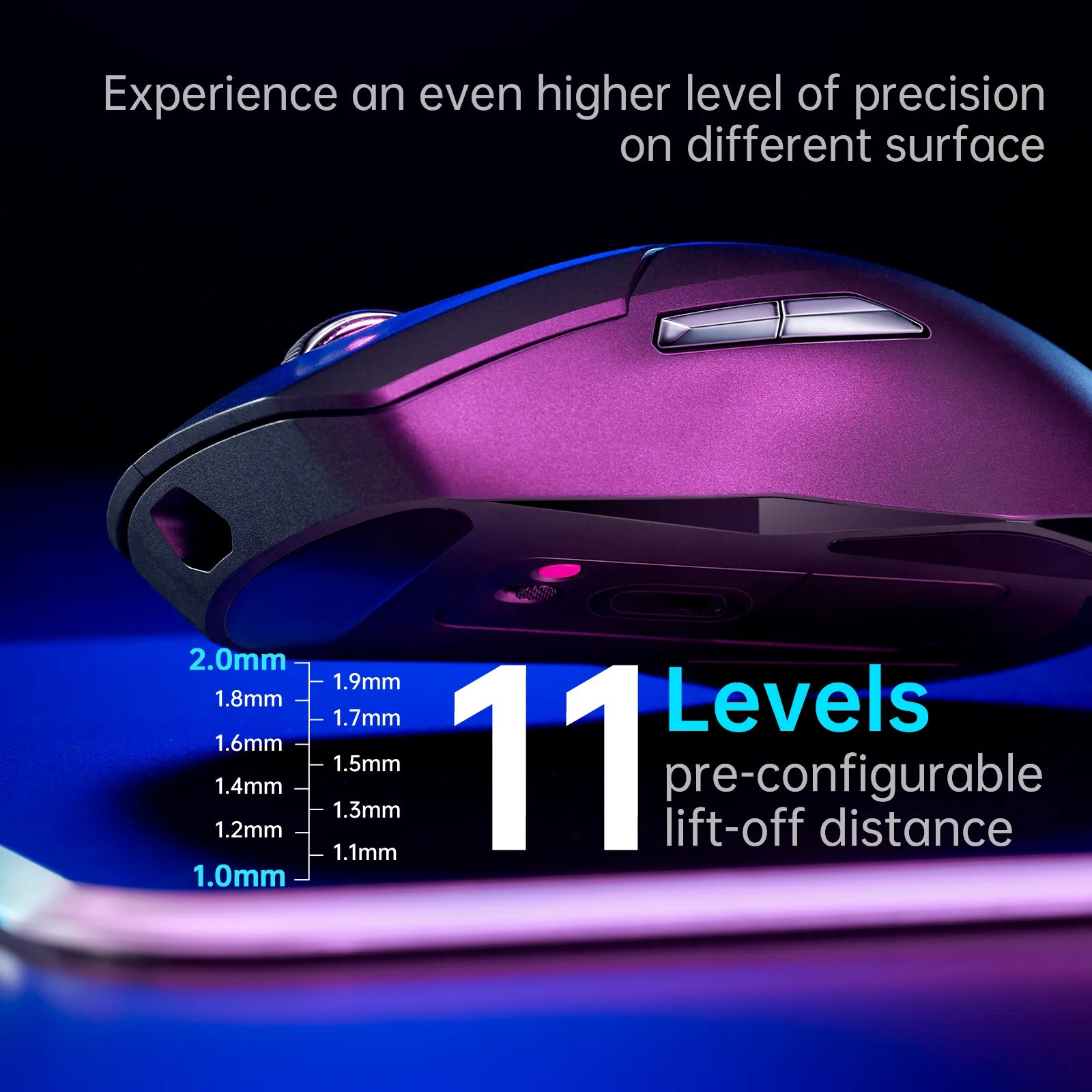 Rato Gaming RAPOO VT9PRO – Sem Fios, 26.000 DPI, Sensor PAW3398, Botões Programáveis