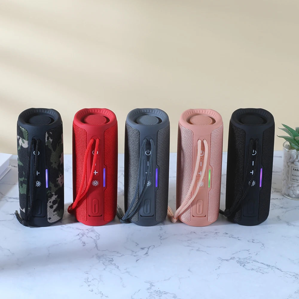 Coluna TG365 Bluetooth Portátil - Subwoofer, Dual Bass, LED, Impermeável,FM, AUX, USB, TF