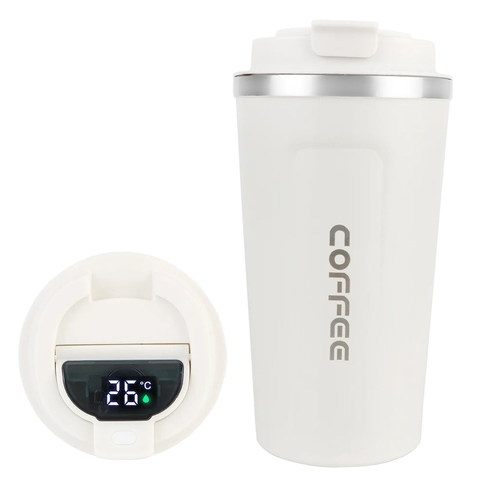 Copo Térmico de Café – Aço Inoxidável, Tampa Anti-Fugas