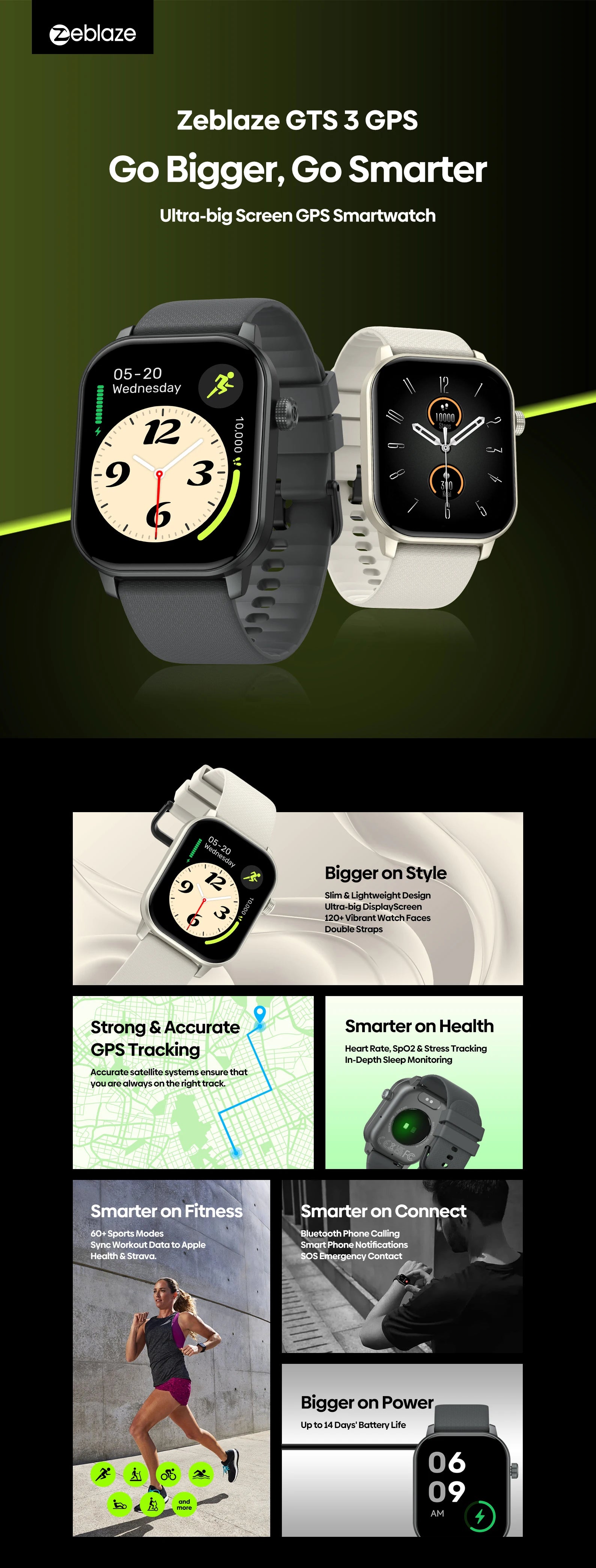 Smartwatch ZEBLAZE GTS 3 – Ecrã 2.01
