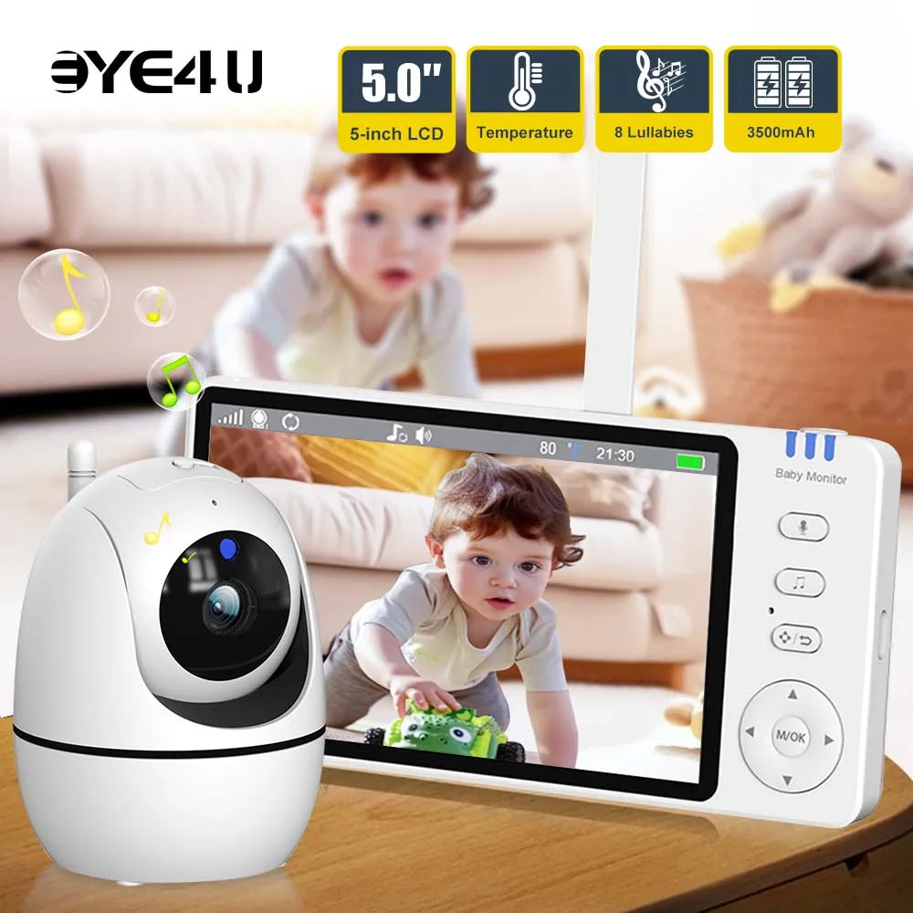 Tablet Monitor de Bebé EYE4U com Câmera - Zoom, Sensores de Temperatura e Som, Visão Noturna