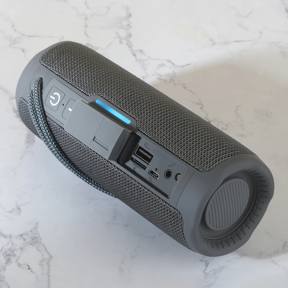 Coluna TG365 Bluetooth Portátil - Subwoofer, Dual Bass, LED, Impermeável,FM, AUX, USB, TF
