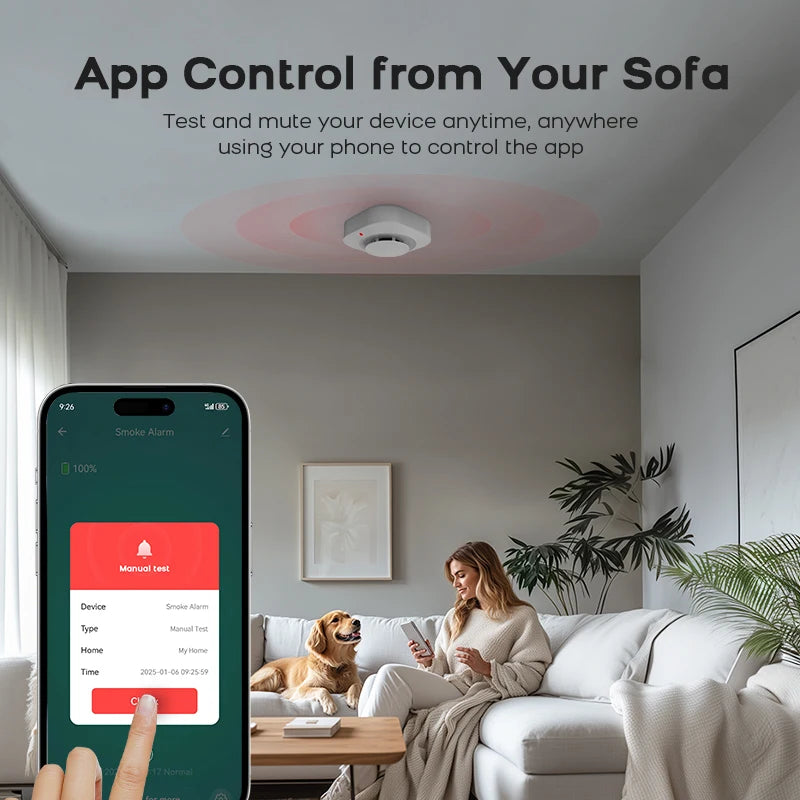 Detetor de Fumo TUYA – Wi-Fi, Sensor Inteligente com Alerta no Telemóvel