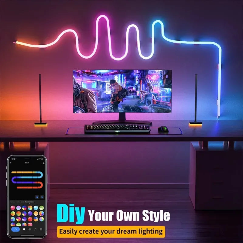 Fita LED Neon RGB - Impermeável, Controlo por Voz, Efeitos, App Tuya, Google Assistant e Alexa