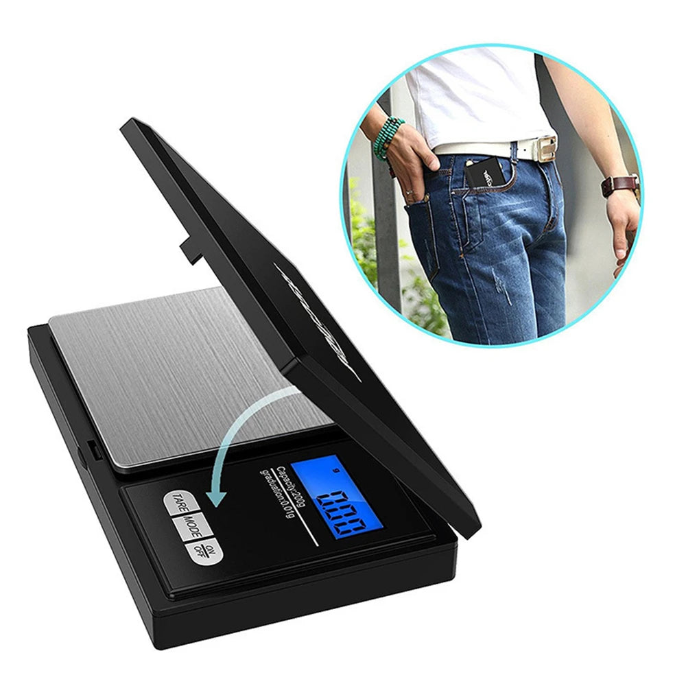 Balança de Bolso Digital LCD – Precisão de 0.01g, Ideal para Jóias, Cozinha e objetos pequenos